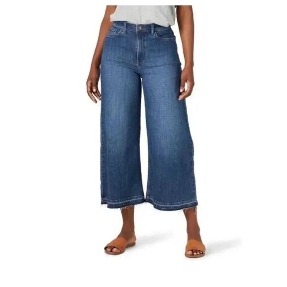 LEE | Denim Jeans Heritage A-line Wide Leg Cropped Raw Hem | Size 18 - Picture 1 of 10